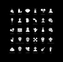 vector eenvoudige iconen van de dag van de doden