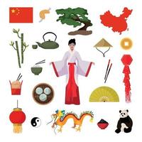 set van Chinese associatieve illustraties vector