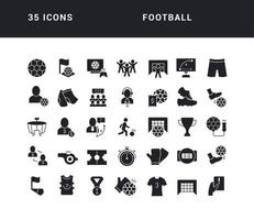 set van eenvoudige iconen van voetbal vector