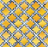 aquarel naadloze patroon. Marokkaanse, Turkse patronen, oosterse patronen. gekleurde tegels in geel, blauw en rood.