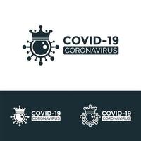 coronavirus kroon logo set vector