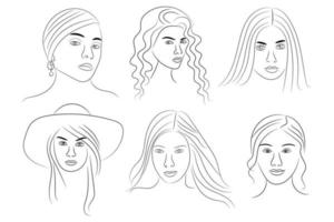 hand tekenen abstract gezicht vrouwen vector