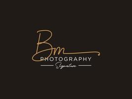 brief bm handtekening logo sjabloon vector