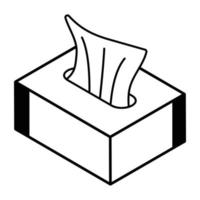 een icoon van het lijnontwerp van tissuepapier vector