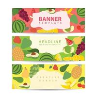 zomerbanner met tropisch fruit als vectorillustratiesjabloon vector