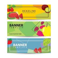 zomer tropische omslagbanner modern trendy met fruit vectorillustratie voor sociale media vector