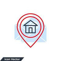 adres pictogram logo vectorillustratie. thuislocatie symboolsjabloon voor grafische en webdesign collectie vector