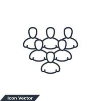 team pictogram logo vectorillustratie. gebruikersgroep netwerk symbool sjabloon voor grafische en webdesign collectie vector