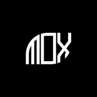 mox brief logo ontwerp op zwarte achtergrond. mox creatieve initialen brief logo concept. mox brief ontwerp. vector