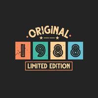 originele limited edition uit 1988. 1988 vintage retro verjaardag vector