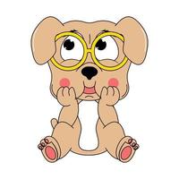 schattige hond dier cartoon afbeelding vector