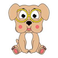 schattige hond dier cartoon afbeelding vector