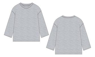 katoen fleece jersey lange mouwen sweatshirt mode platte schets vector illustratie sjabloon