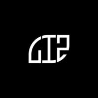 liz brief logo ontwerp op zwarte achtergrond. liz creatieve initialen brief logo concept. liz brief ontwerp. vector