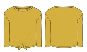 T-shirt met lange mouwen, vectorillustratiesjabloon voor dames vector