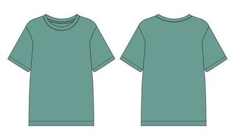 korte mouw t-shirt technische mode flats schets vector illustratie sjabloon voor heren en jongens.