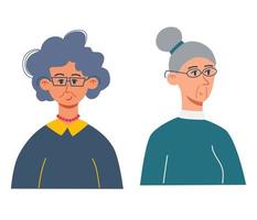 mensen profiel. vrouwelijke personages. een oudere vrouw. set gebruikersprofielen. perfect voor sociale media en zakelijke presentaties, gebruikersinterface, applicaties en interfaces. vector illustratie