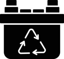 batterij glyph-pictogram vector