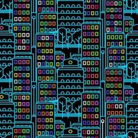 neon stad bouw naadloze patroon vector