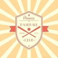 honkbal vintage embleem, honkbal logo, t-shirt ontwerp op schild, gekruiste honkbalknuppels, vectorillustratie vector