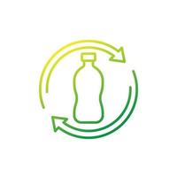 plastic fles recycling lijn icoon vector