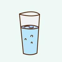 water in een glas doodle vectorillustratie vector