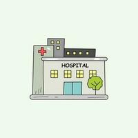 ziekenhuis gebouw doodle vector