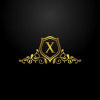 luxe schild logo. luxe logo met x letter. luxe logo vector. logo sjabloon. vector