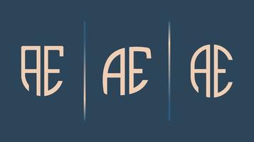 creatieve beginletters ae logo ontwerpen bundel. vector