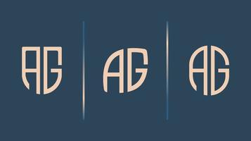 creatieve beginletters ag logo ontwerpen bundel. vector