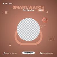 smartwatch-productpostpromotie en kortingsbanner. exclusieve smart watch webbanner social media post pro vector