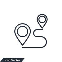 route pictogram logo vectorillustratie. trackingsymboolsjabloon voor grafische en webdesigncollectie vector
