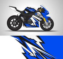blauwe motorsportfietsen wrap vector