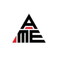 ame driehoek brief logo ontwerp met driehoekige vorm. ame driehoek logo ontwerp monogram. ame driehoek vector logo sjabloon met rode kleur. ame driehoekig logo eenvoudig, elegant en luxueus logo.