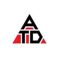 atd driehoek brief logo ontwerp met driehoekige vorm. atd driehoek logo ontwerp monogram. atd driehoek vector logo sjabloon met rode kleur. atd driehoekig logo eenvoudig, elegant en luxueus logo.