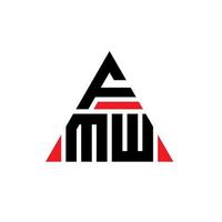 fmw driehoek brief logo ontwerp met driehoekige vorm. fmw driehoek logo ontwerp monogram. fmw driehoek vector logo sjabloon met rode kleur. fmw driehoekig logo eenvoudig, elegant en luxueus logo.