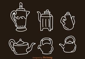 Arabische Koffiepot En Ketel Pictogrammen vector