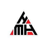 hmh driehoek brief logo ontwerp met driehoekige vorm. hmh driehoek logo ontwerp monogram. hmh driehoek vector logo sjabloon met rode kleur. hmh driehoekig logo eenvoudig, elegant en luxueus logo.