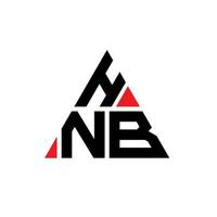 hnb driehoek brief logo ontwerp met driehoekige vorm. hnb driehoek logo ontwerp monogram. hnb driehoek vector logo sjabloon met rode kleur. hnb driehoekig logo eenvoudig, elegant en luxueus logo.