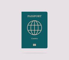 internationaal paspoort en op witte achtergrond platte vectorillustratie. vector