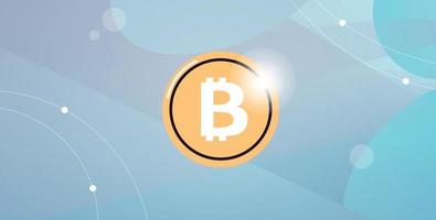 bitcoin cryptocurrency concept en munt badge platte vectorillustratie. vector