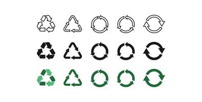 recycle en ecologie symbool platte vectorillustratie. vector