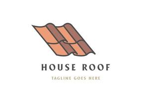 eenvoudige minimalistische bruine dakklei dakpan voor huisbouw logo ontwerp vector