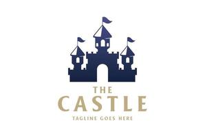 leuk vakantie kasteel silhouet voor circus recreatie park logo ontwerp vector