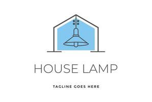 eenvoudig minimalistisch huis interieur hanglamp logo ontwerp vector