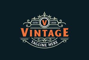 elegante vintage badge label logo ontwerp inspiratie vector