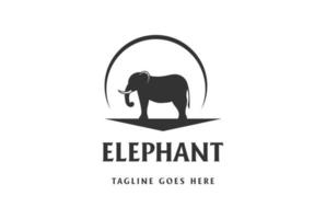 silhouet van zon maan olifant logo ontwerp vector