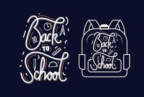 terug naar school kalligrafische tekst type woord lettertype brief belettering illustratie vector voor poster banner ontwerp