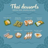 Thaise desserts posterontwerp vector