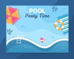 zomer pool party photocall sjabloon cartoon achtergrond vectorillustratie vector